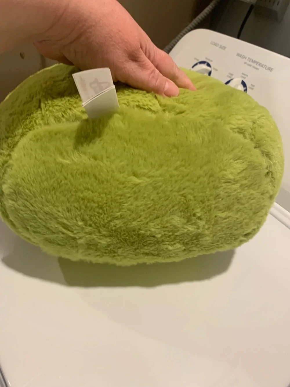 Plush Grinch Character Pillow with Heart Patch - Lime Green